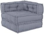 vidaXL Modulare Sofagarnitur Grau 70 x 70 x 56 cm Stoff, Moderne, atmungsaktive...