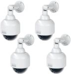BASI | 4er Set Dome Kamera-Attrappe mit blinkendem LED-Licht | Dummy Kamera 