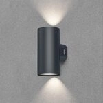 Braytron LED Wandleuchte Au&szlig;en Zylinder Rund 2x 9W IP65, 3in1 Up&Down...