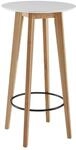 Wohnling Stehtisch 60x110x60 cm Wei&szlig; Rund, Bartisch f&uuml;r 4 Personen, Moderner...