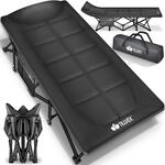 tillvex&reg; Campingbett klappbar mit Tragetasche bis 200 kg | Campingliege extra...