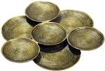 FineBuy Dekoschale Gold Aluminium 44cm Rund - Design Standdeko Obstschale Metall -