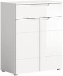 xonox.home - Schuhkommode Solero 80x97x37 cm in Front wei&szlig; Hochglanz Tiefzieh Korpus
