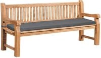 DELUKE Gartenbank Teakbank DABEL Holz Dunkelgrau 200x61x93 cm | Holzbank 200 cm...