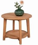 MR. DEKO&reg; Gartentisch Milton Teakholz | Beistelltisch rund &Oslash; 50 x 50 cm (DxH) 
