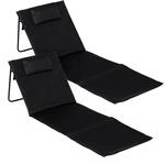 Spetebo Strandmatte 2er Set klappbar mit Verstellbarer Lehne - schwarz -...