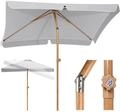 Sekey Sonnenschirm Balkon 200x125 cm Holzoptik, Sonnenschirm Rechteckig mit