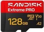 SANDISK Extreme PRO microSDXC 128 GB, UHS-I-Karte + SD Adapter (bis zu 250 MB/s