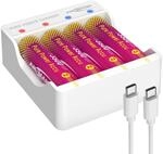 ANSMANN Lithium-Ladeger&auml;t Pure Power inkl. 4X Mignon AA Akkus mit h&ouml;chster
