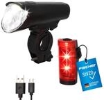 FISCHER Fahrrad LED-Akku Beleuchtungs-Set small-Box, spritzwassergesch&uuml;tzt,