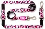 Max & Molly Multifunktions Hundeleine 2m mit 2 Karabinern, Leopard Pink/M