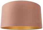 QAZQA Baumwolle Velour Lampenschirm pink 50I50I25 mit Gold I Messingener...