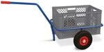BRB Handwagen mit Kunststoffkorb 600x400x320 mm / 63 Liter, grau, Tragkraft 200...