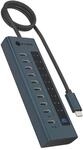 ICY Box 10-Port USB-C Hub, 9X USB 3.2 Gen 2 (10 Gbit/s), 1x USB-C Power Delivery 20