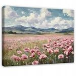 WallArena - Leinwand Bilder Wiese Blumen - 120x80 cm Leinwandbilder - Bild auf