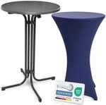 Beautissu Stehtisch mit Hussen &ndash; Klappbarer Stehtisch 70 cm Grau inkl....