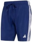 adidas Herren 3 Stripes Swim 8 Inch Swimwear, Dark Blue/White, S