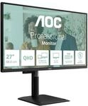 AOC Q27P4CV 27 Zoll WQHD USB Hub Monitor, 120Hz, IPS Panel, 4ms GtG, HDR Mode,