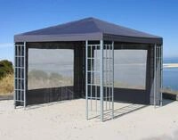 QUICK STAR Rank Pavillon Set 3x3m Metall Garten Partyzelt Anthrazit mit 2