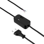 REV Zuleitung, Kabel mit Schalter und Eurostecker Zwischenschalter mit USB-A, 2m,