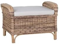 MiaM&ouml;bel Sitzhocker 65x46x46 cm Landhausstil 100% Baumwolle Massivholz Rattan