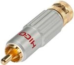 Hicon HI-CM13 Cinch-Stecker RCA mit Press-Spangen-Verriegelung rot kodiert -