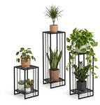Metall Blumenst&auml;nder 3er Set Schwarz &ndash; Pflanzenst&auml;nder Metall rechteckig 55...