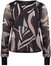Betty Barclay Damen Langarm-Shirt mit Plissee 36, Taupe/Black