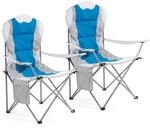 Mondeer Campingstuhl Faltbar 2er Set, Klappstuhl Gepolster Anglerstuhl mit