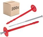 PROTEKTOR D&auml;mmstoffd&uuml;bel 200 St&uuml;ck &Oslash;10x200mm mit Stahlnagel f&uuml;r WDVS und