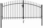 vidaXL Doppelfl&uuml;gel Gartentor mit Speerspitzen Doppeltor Zauntor Gartenpforte...