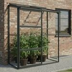 Gew&auml;chshaus Glas 0,9 m&sup2; Aluminium Rahmen mit Schiebet&uuml;r | Premium