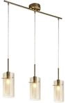 Searchlight Duo 3 Duo III 3-flammige Bar-Pendelleuchte, Bronze, Champagnerglas
