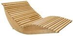 Home Deluxe Wellenholzliege WOLGA - 120 cm | Holzliege, Gartenliege,...