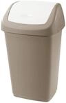 Tontarelli Schwing-Abfalleimer 25 l Aurora Taupe/Wei&szlig;