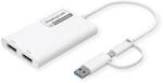 ROLINE Multi-DisplayLink Adapter USB Typ A+C - 2X DP, 4K