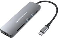 Conceptronic DONN11G 6-in-1 USB 3.2 Gen 1 Dockingstation, HDTV, 100 W USB PD, USB