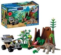PLAYMOBIL Dinos Dinoversteck | Dino-Forscher mit Quad, T-Rex-Baby &