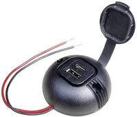 PROCAR Runde Aufbau-Power USB-C/A Doppelsteckdose mit Deckel Belastbarkeit Strom