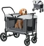 PawHut 2 in 1 Hundewagen Hundebuggy klappbar f&uuml;r Hunde & Katzen bis 30 kg