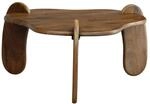 FineBuy Couchtisch 78x78x39,5 cm Mango Massivholz Walnussfarben