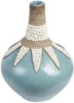 Dekorative Vase handgefertigt aus Terrakotta 43 cm Zubeh&ouml;r Blau Silau