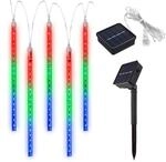 Maclean MCE412 Solar LED Eiszapfen Lichterkette 144 LED 8x 30cm Eiszapfen RGB