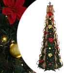 vidaXL K&uuml;nstlicher Weihnachtsbaum mit 200 LEDs Gr&uuml;n 215 cm PVC, K&uuml;nstlicher