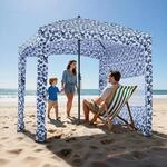 VEVOR Strand-Cabana 183 x 183 cm Strand&uuml;berdachung mit Seitenwand, UPF 50+