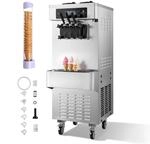 VEVOR Freistehende Softeismaschine 20-28 L/h, Speiseeisbereiter 2200 W, Gewerbliche