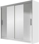 Mirjan24 Kleiderschrank London II mit Spiegel, Schiebet&uuml;renschrank,