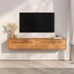 IDIMEX Lowboard TECCA 145 cm mit 2 T&uuml;ren, Eiche Finish &ndash; h&auml;ngendes TV Board aus