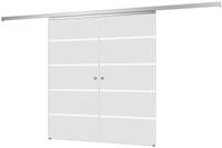 inova Doppel Glas-Schiebet&uuml;r 2-Fl&uuml;gelig 1760 x 2035 mm Blockstreifen Alu