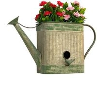 DanDiBo Vogelhaus mit Blumentopf zum Aufh&auml;ngen Metall Deko Gie&szlig;kanne...